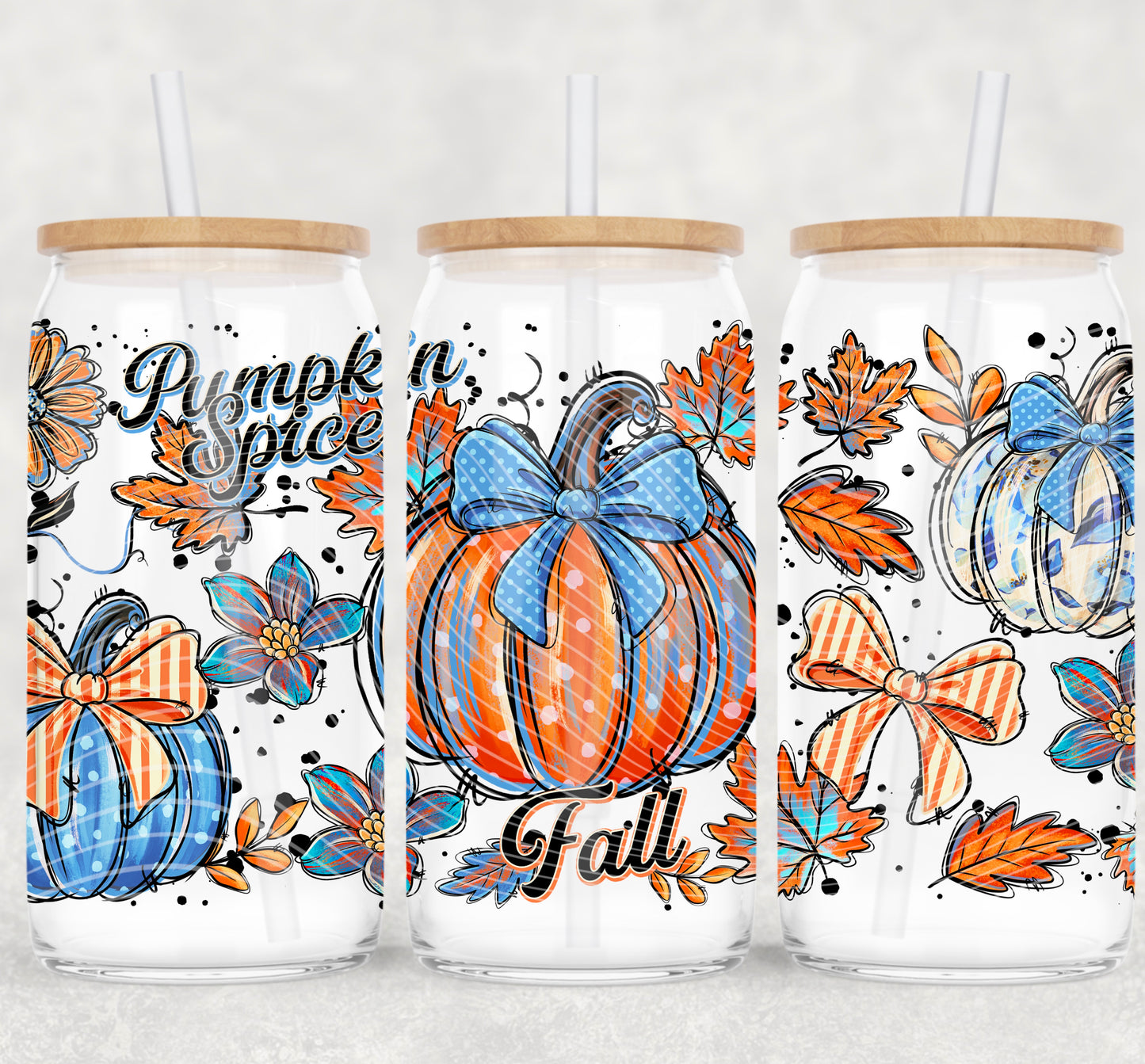Pumpkin Spice UV DTF Libbey Transfer | Trendy Fall Libbey Wrap | Ready to Transfer | High Quality | Waterproof UV Transfer