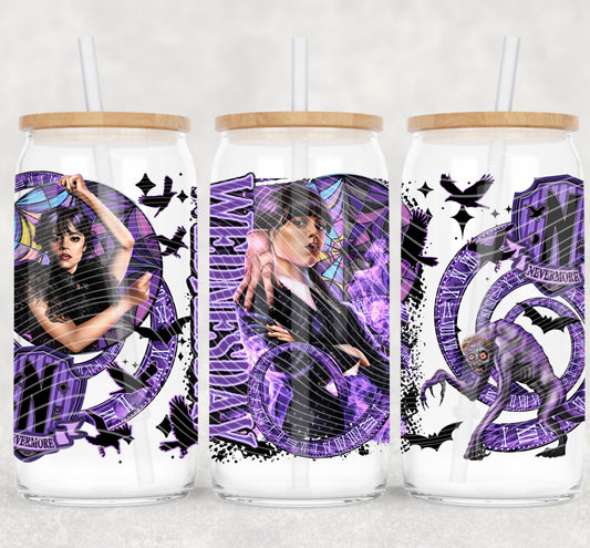 Nevermore UV DTF Libbey Transfer | Trendy TV Series Libbey Wrap | Ready to Transfer | High Quality | Waterproof UV Transfer