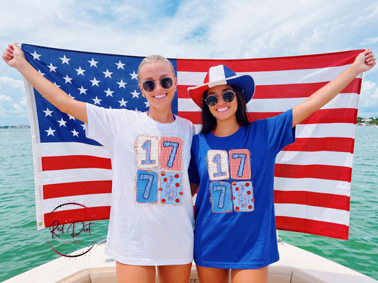 1776 DTF Transfer Patriotic USA Transfer Fourth of July Shirt Transfer Independence Day Red White Blue Design