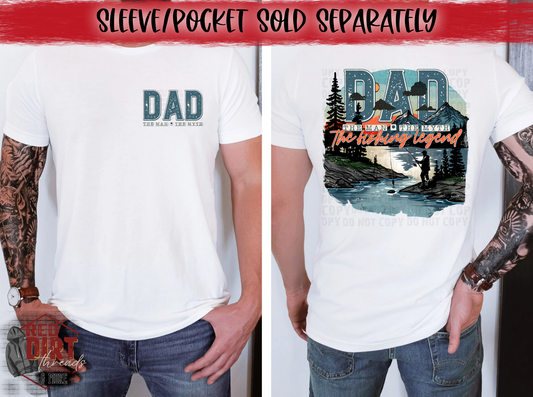 Dad The Man The Myth The Fishing Legend DTF Transfer | Trendy DTF Transfer | High Quality Image Transfers | Ready to Press | Fast Shipping