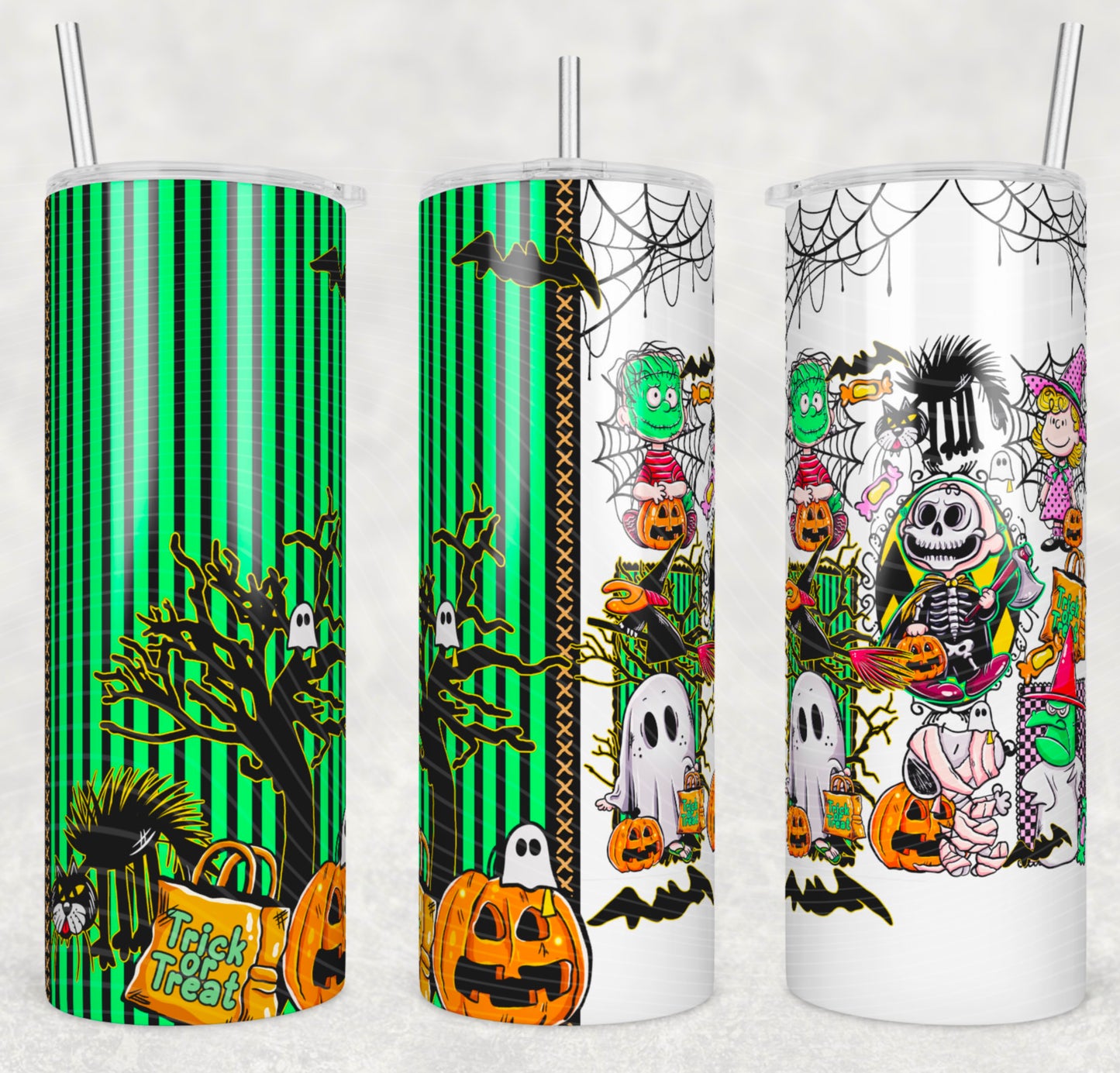 Halloween Charlie Insulated Tumbler with Plastic Lid and Sealed Reusable Straw | Trendy Halloween Cup | Hot/Cold Tumbler