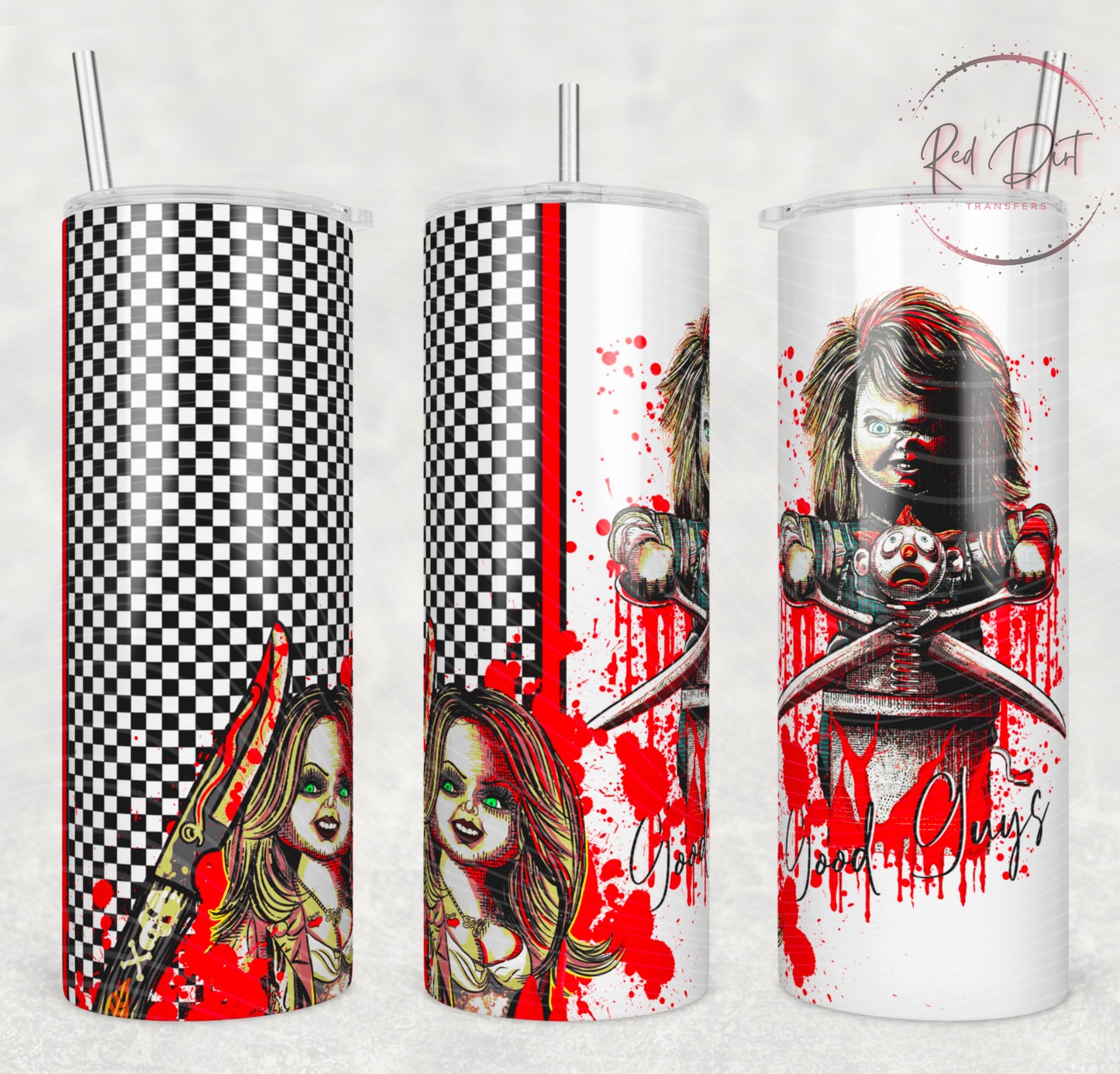 Chucky Insulated Tumbler with Plastic Lid and Sealed Reusable Straw | Trendy Horror Characters Cup | Hot/Cold Tumbler