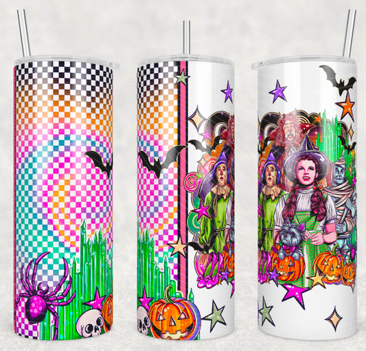 Halloween Wizard Insulated Tumbler with Plastic Lid and Sealed Reusable Straw | Trendy Halloween Cup | Hot/Cold Tumbler