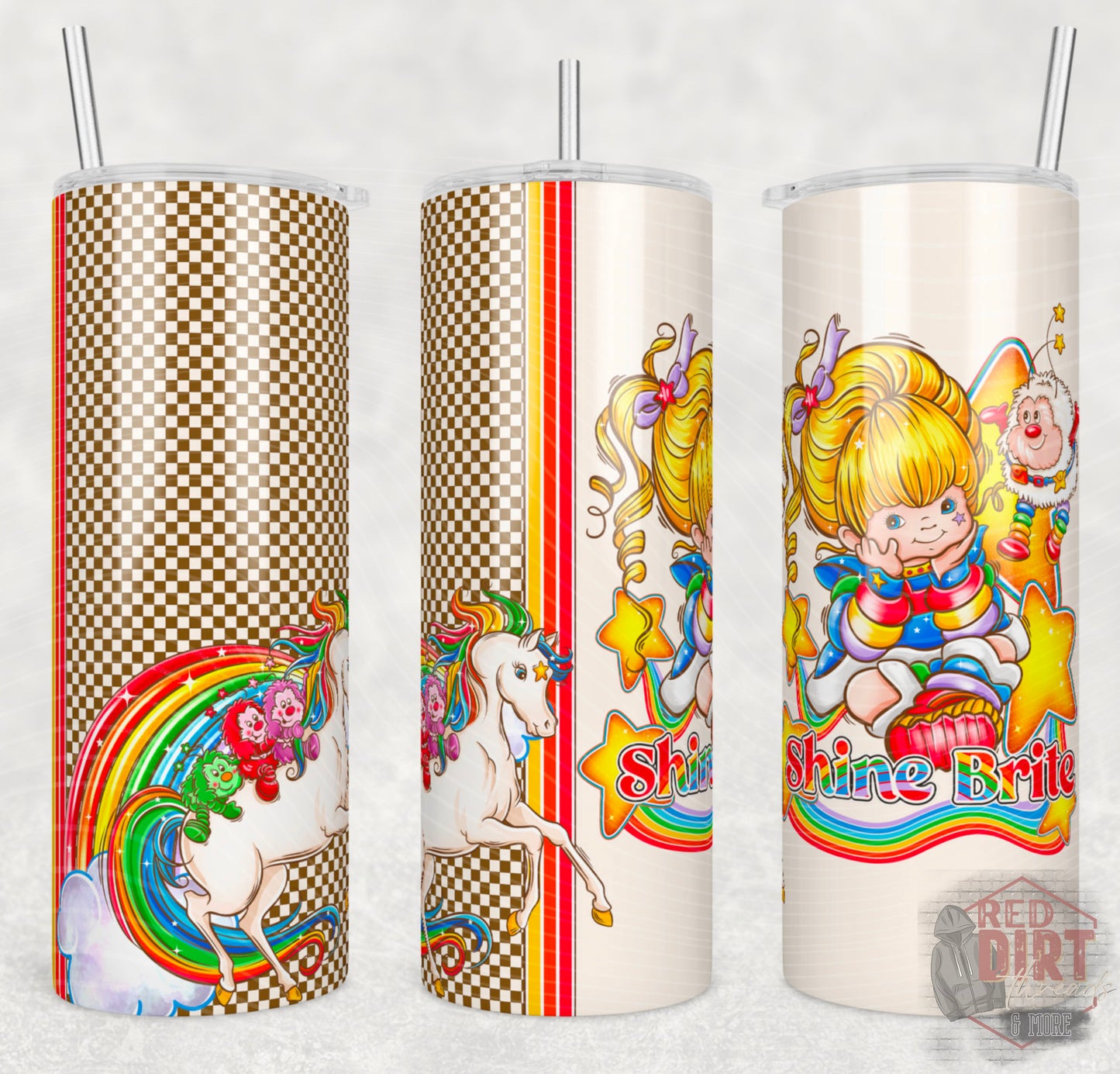 Shine Insulated Tumbler with Plastic Lid and Sealed Reusable Straw | Trendy Throwback Cup | Hot/Cold Tumbler