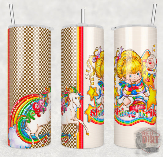 Shine Insulated Tumbler with Plastic Lid and Sealed Reusable Straw | Trendy Throwback Cup | Hot/Cold Tumbler