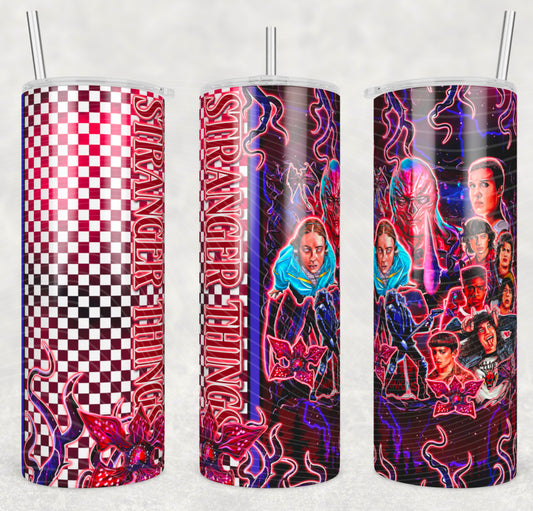 ST Insulated Tumbler with Plastic Lid and Sealed Reusable Straw | Trendy TV Series Cup | Hot/Cold Tumbler