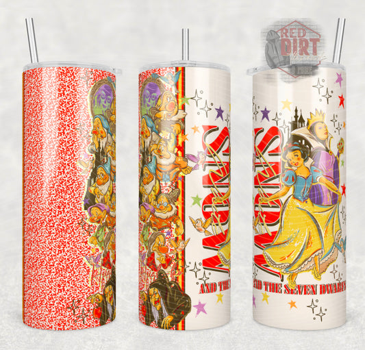 Vintage Snow Insulated Tumbler with Plastic Lid and Sealed Reusable Straw | Trendy Throwback Cup | Hot/Cold Tumbler