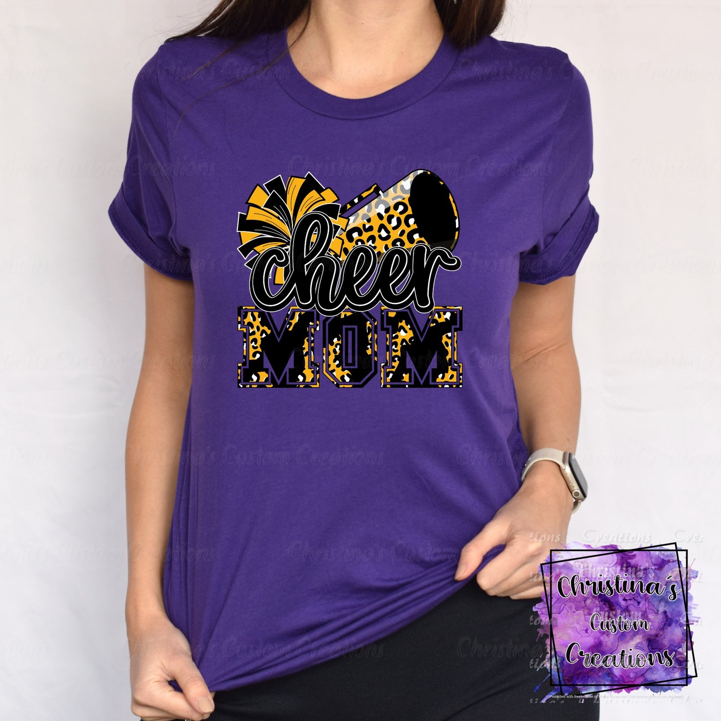 Black and Gold Cheer Mom T-Shirt | Trendy School Spirit Shirt | Fast Shipping | Super Soft Shirts for Men/Women/Kid's | Bella Canvas