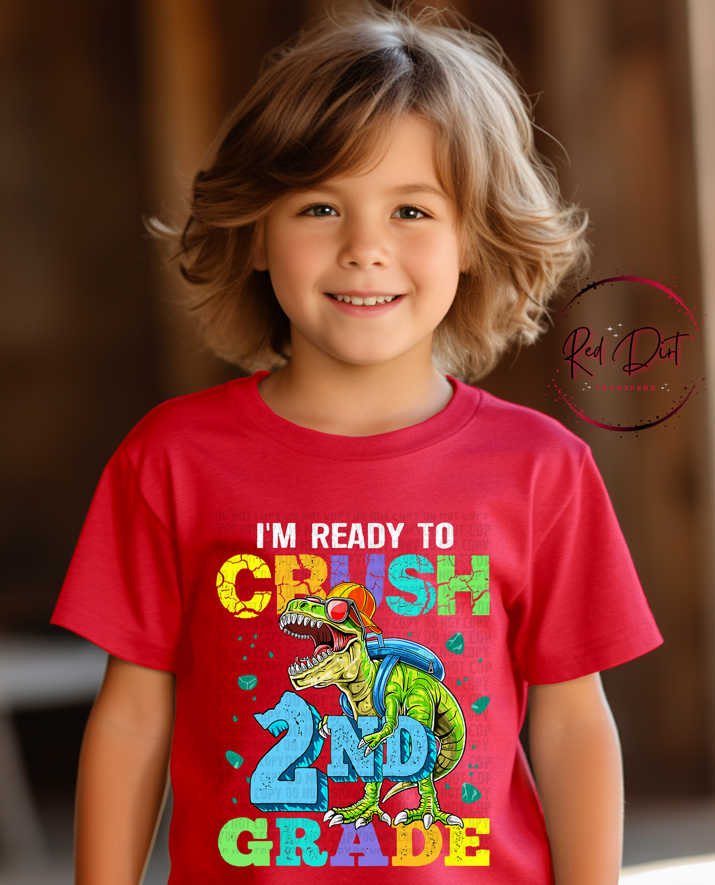Ready to Crush 2nd Grade DTF Transfer, Back To School Heat Transfer, Dinosaur DTF, Cool Back to School Transfer