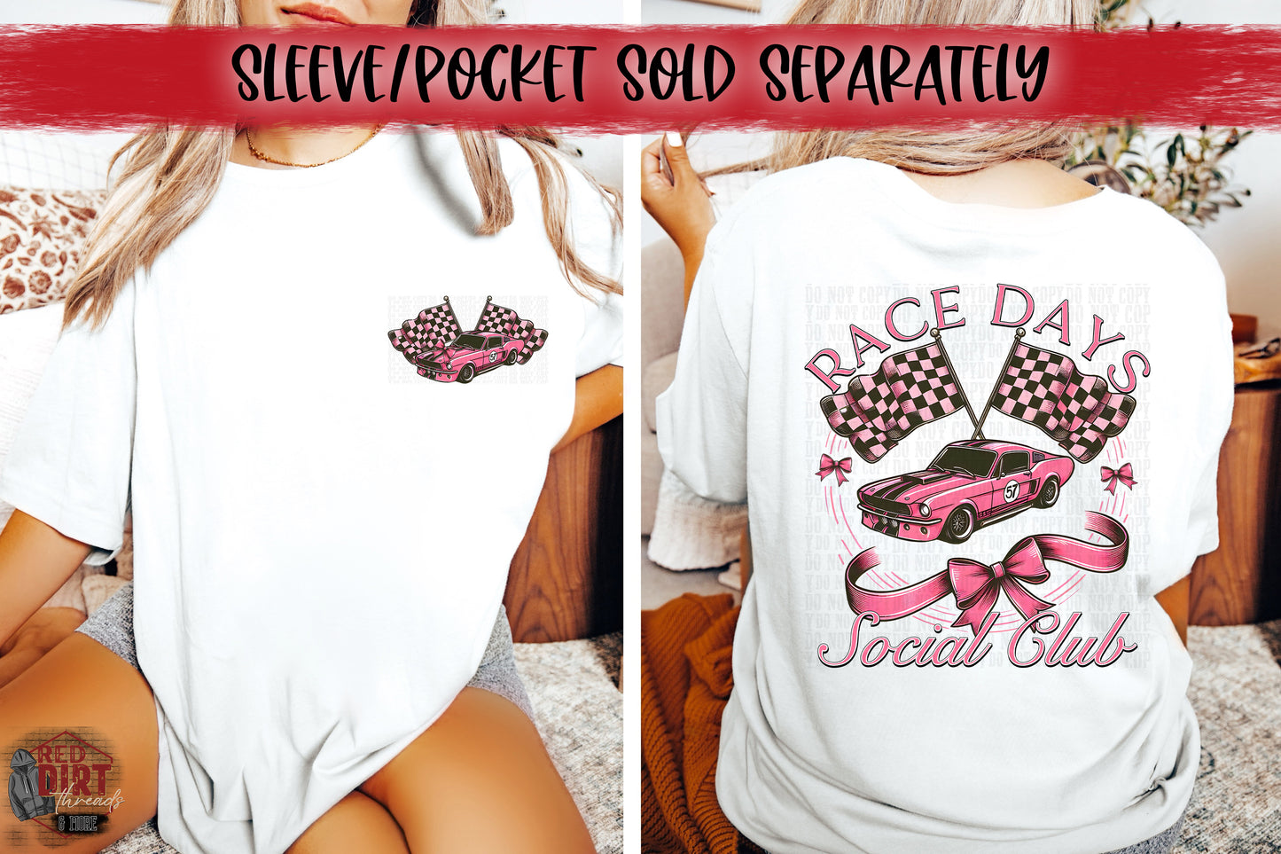 Race Days Social Club DTF Transfer | Trendy Racing DTF Transfer | High Quality Image Transfers | Ready to Press | Fast Shipping