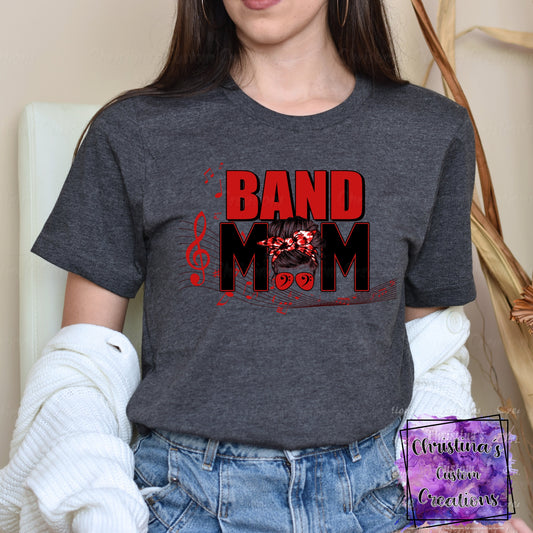 Red Band Mom T-Shirt | Trendy School Spirit Shirt | Fast Shipping | Super Soft Shirts for Men/Women/Kid's | Bella Canvas