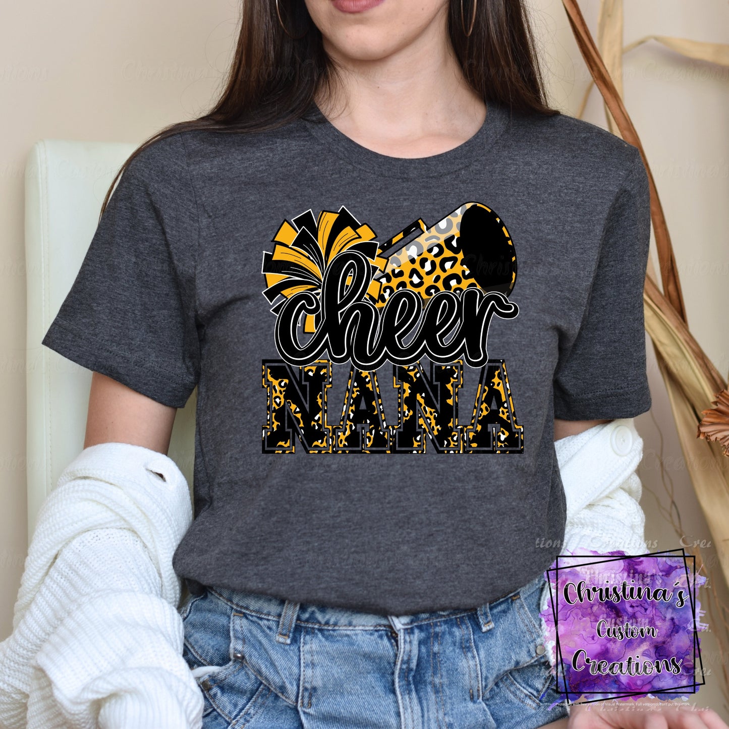 Black and Gold Cheer Nana T-Shirt | Trendy School Spirit Shirt | Fast Shipping | Super Soft Shirts for Men/Women/Kid's | Bella Canvas