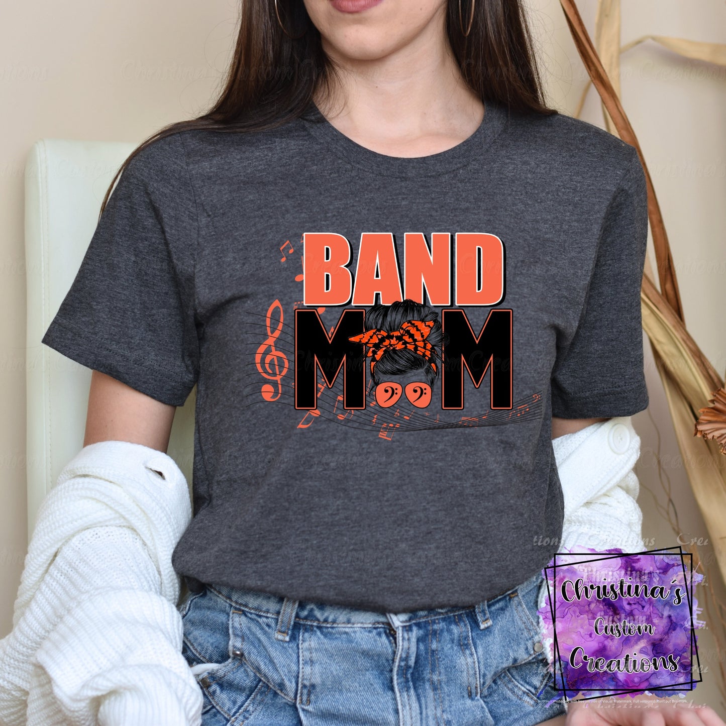 Orange Band Mom T-Shirt | Trendy School Spirit Shirt | Fast Shipping | Super Soft Shirts for Men/Women/Kid's | Bella Canvas