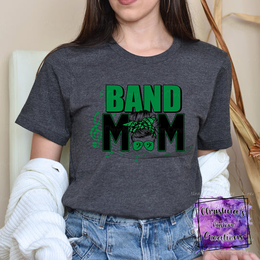 Green Band Mom T-Shirt | Trendy School Spirit Shirt | Fast Shipping | Super Soft Shirts for Men/Women/Kid's | Bella Canvas