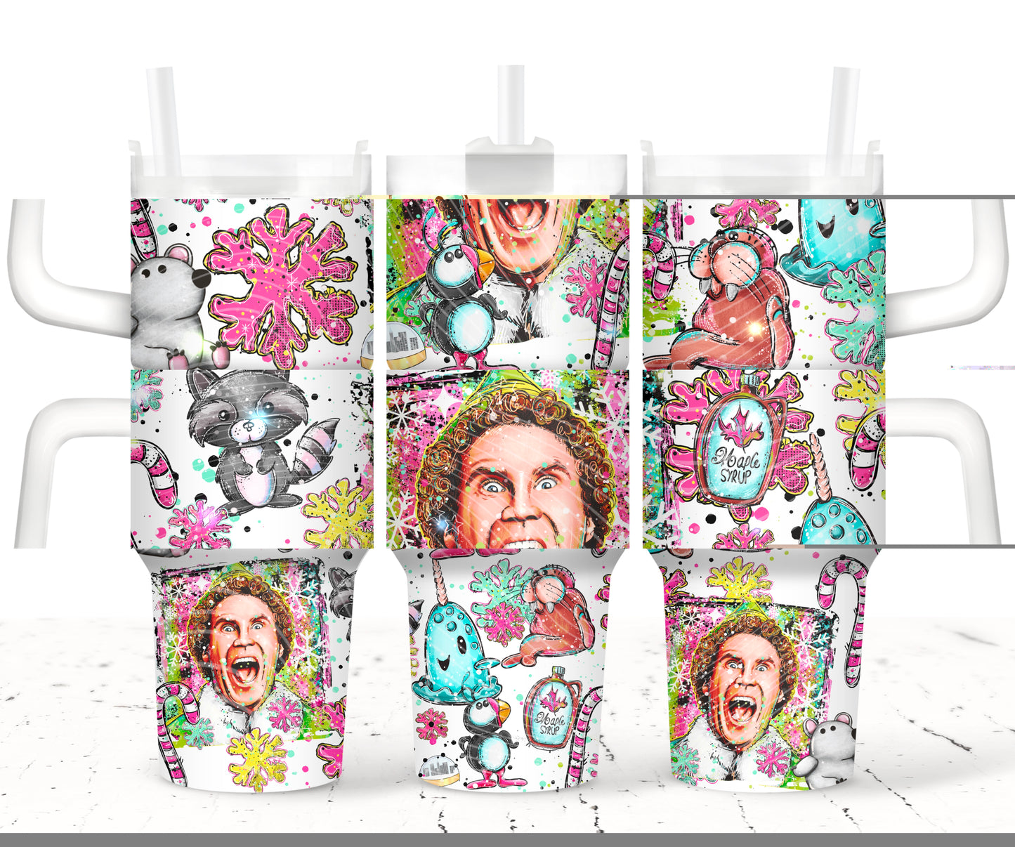 Christmas Elf UV DTF 40oz Tumbler Transfer | Trendy Movie Tumbler Wrap | Ready to Transfer | High Quality | Waterproof UV Transfer