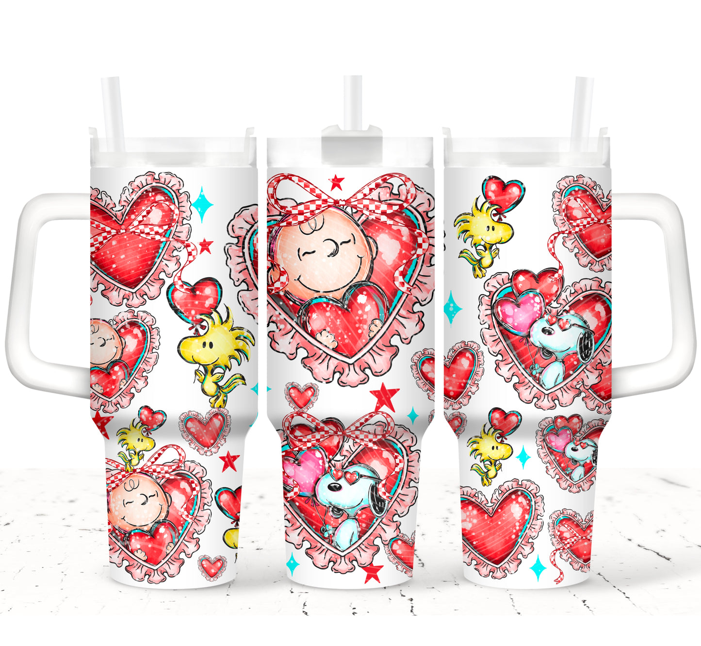 CB Love UV DTF 40oz Tumbler Transfer | Trendy Valentine's Day Tumbler Wrap | Ready to Transfer | High Quality | Waterproof UV Transfer