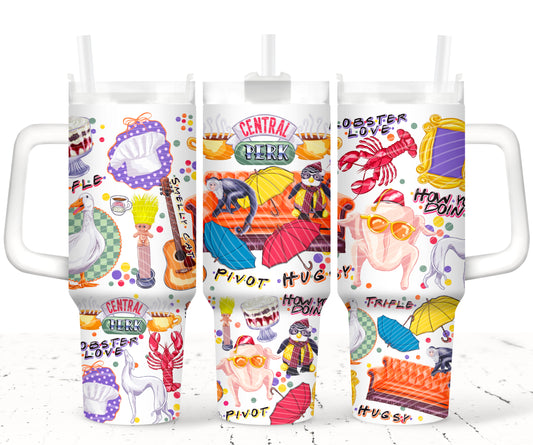 Central Perks UV DTF 40oz Tumbler Transfer | Trendy Sitcom Tumbler Wrap | Ready to Transfer | High Quality | Waterproof UV Transfer