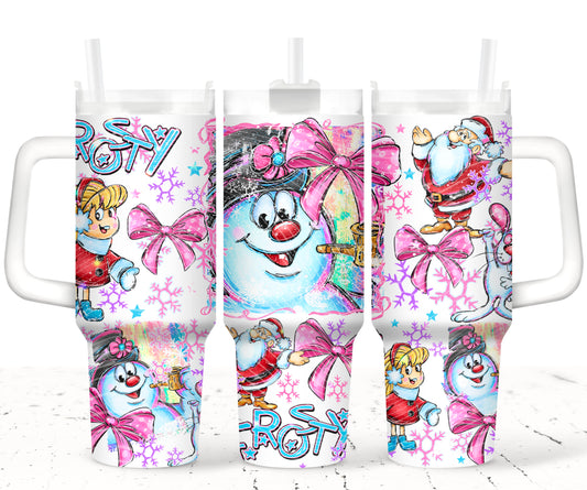 Christmas Snowman UV DTF 40oz Tumbler Transfer | Trendy Movie Tumbler Wrap | Ready to Transfer | High Quality | Waterproof UV Transfer
