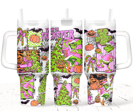 Trick or Trickster UV DTF 40oz Tumbler Transfer | Trendy Halloween Tumbler Wrap | Ready to Transfer | High Quality | Waterproof UV Transfer