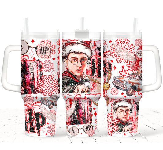 HP Christmas UV DTF 40oz Tumbler Transfer | Trendy Christmas Tumbler Wrap | Ready to Transfer | High Quality | Waterproof UV Transfer