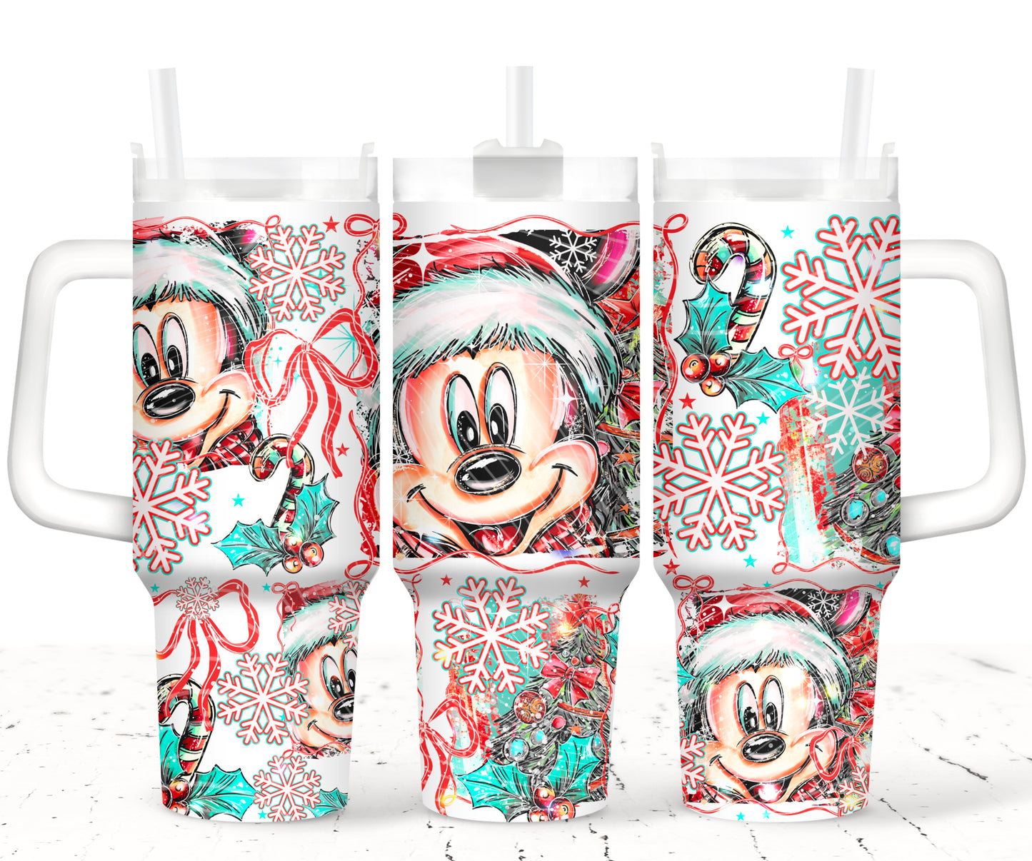 Christmas Mouse UV DTF 40oz Tumbler Transfer | Trendy Christmas Tumbler Wrap | Ready to Transfer | High Quality | Waterproof UV Transfer