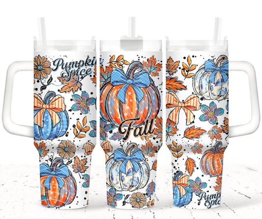 Pumpkin Spice UV DTF 40oz Tumbler Transfer | Trendy Fall Tumbler Wrap | Ready to Transfer | High Quality | Waterproof UV Transfer