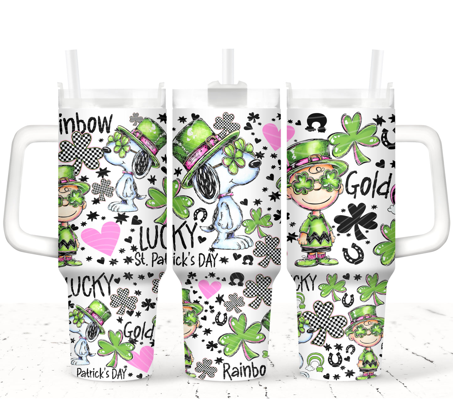 Lucky Me UV DTF 40oz Tumbler Transfer | Trendy St. Patrick's Day Tumbler Wrap | Ready to Transfer | High Quality | Waterproof UV Transfer
