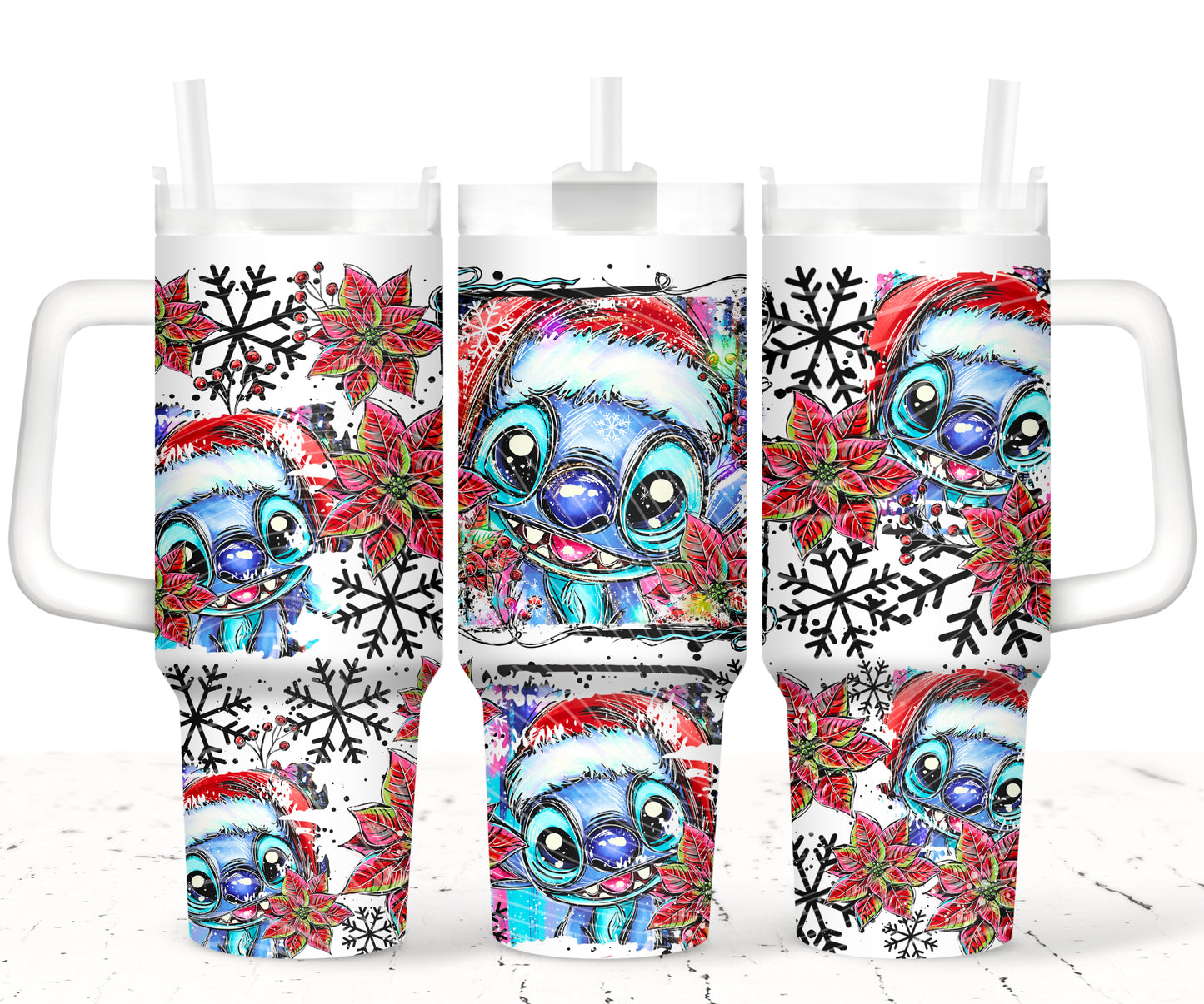 Christmas Blue Guy UV DTF 40oz Tumbler Transfer | Trendy Christmas Tumbler Wrap | Ready to Transfer | High Quality | Waterproof UV Transfer