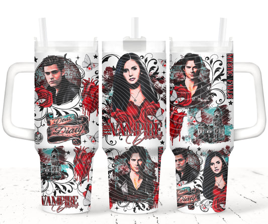 TVD UV DTF 40oz Tumbler Transfer | Trendy TV Series Tumbler Wrap | Ready to Transfer | High Quality | Waterproof UV Transfer