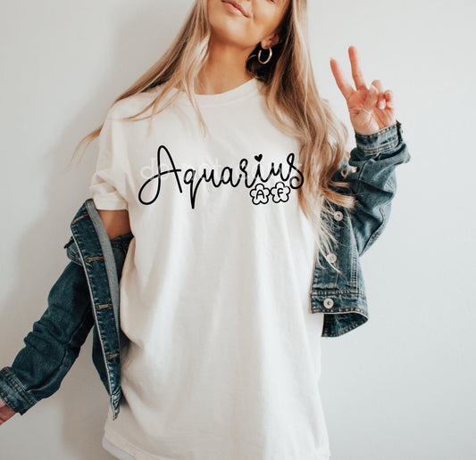 Aquarius AF DTF Transfer | Trendy Zodiac DTF Transfer | Ready to Press | High Quality DTF Transfers | Fast Shipping