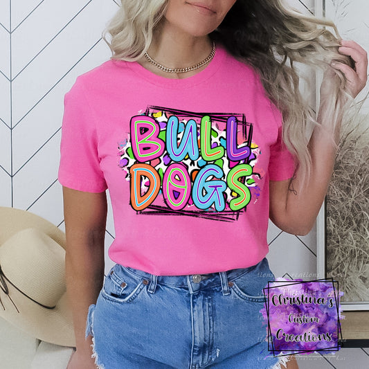 Neon Bulldogs DTF Transfer | Ready to Press Transfers | School Spirit Transfers | High Quality DTF Transfers | Fast Shipping