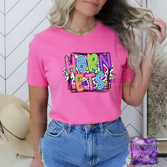 Neon Hornets DTF Transfer | Ready to Press Transfers | School Spirit Transfers | High Quality DTF Transfers | Fast Shipping