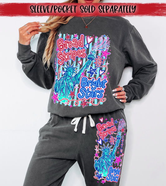 4th of July DTF Transfer, Broad Stripes Bright Stars Transfer, Patriotic DTF Print, July 4th Shirt Design, USA Independence Day Transfer