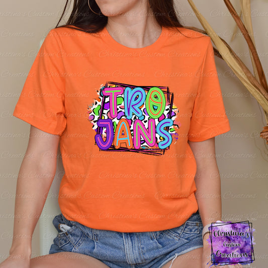 Neon Trojans T-Shirt | Trendy School Spirit Shirt | Fast Shipping | Super Soft Shirts for Men/Women/Kid's | Bella Canvas