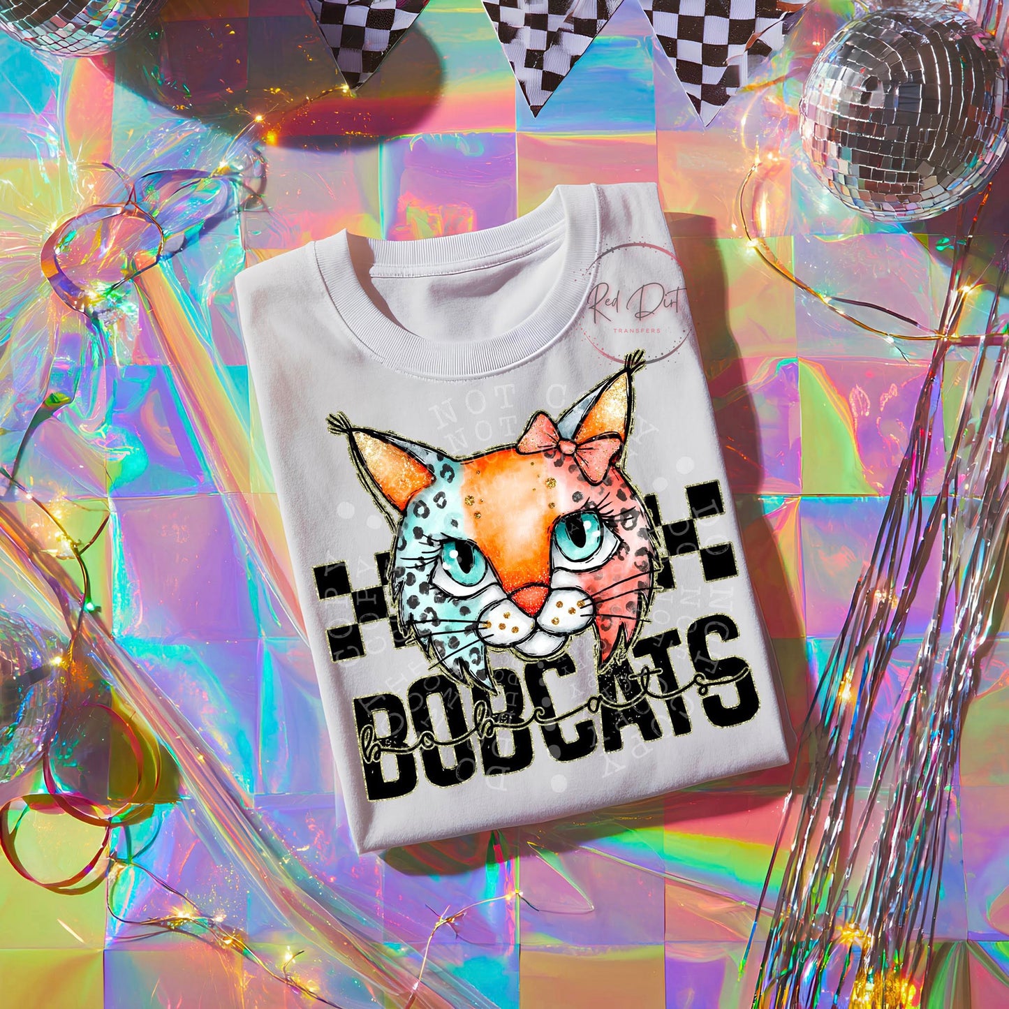 Colorful Bobcats DTF Transfer | Trendy School Spirit DTF Transfer | High Quality Image Transfers | Ready to Press | Instant Peel