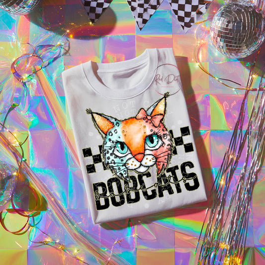 Colorful Bobcats DTF Transfer | Trendy School Spirit DTF Transfer | High Quality Image Transfers | Ready to Press | Instant Peel