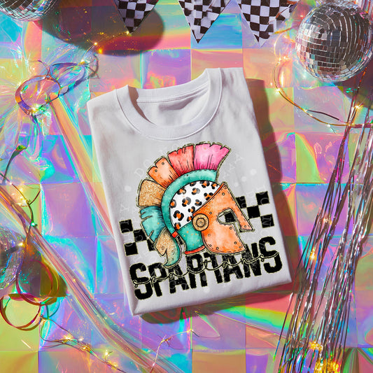 Colorful Spartans DTF Transfer | Trendy School Spirit DTF Transfer | High Quality Image Transfers | Ready to Press | Instant Peel