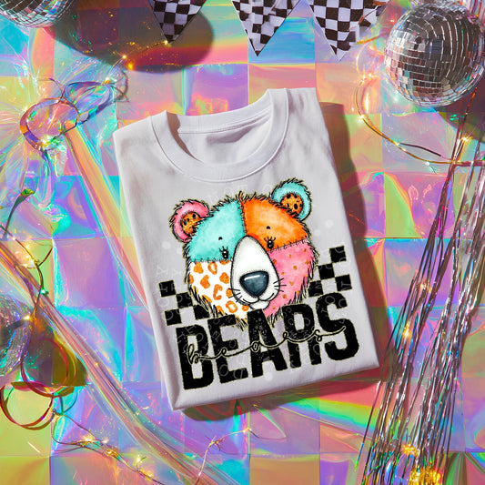 Colorful Bears DTF Transfer | Trendy School Spirit DTF Transfer | High Quality Image Transfers | Ready to Press | Instant Peel