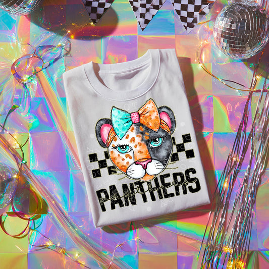 Colorful Panthers DTF Transfer | Trendy School Spirit DTF Transfer | High Quality Image Transfers | Ready to Press | Instant Peel