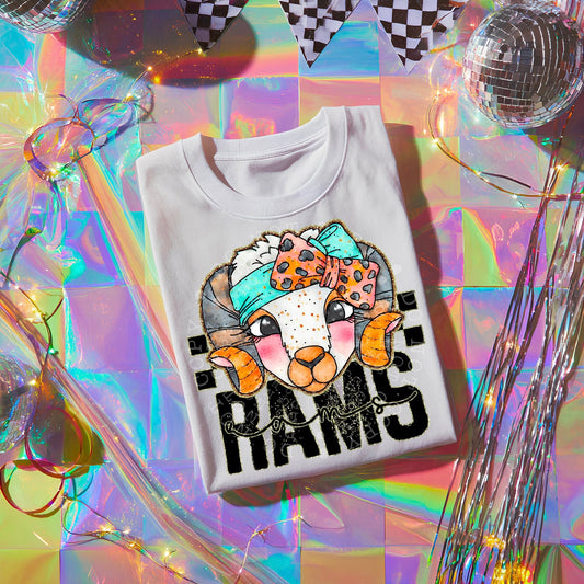 Colorful Rams T-Shirt | Trendy School Spirit Shirt | Fast Shipping | Super Soft Shirts for Men/Women/Kid's