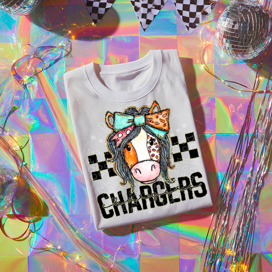 Colorful Chargers DTF Transfer | Trendy School Spirit DTF Transfer | High Quality Image Transfers | Ready to Press | Instant Peel