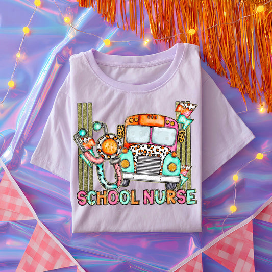 School Nurse DTF Transfer | Trendy School Career DTF Transfer | High Quality Image Transfers | Ready to Press | Instant Peel
