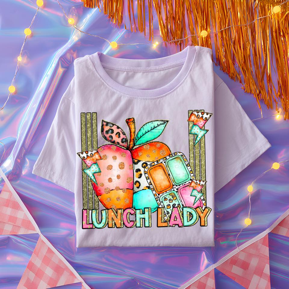 Lunch Lady DTF Transfer | Trendy School Career DTF Transfer | High Quality Image Transfers | Ready to Press | Instant Peel