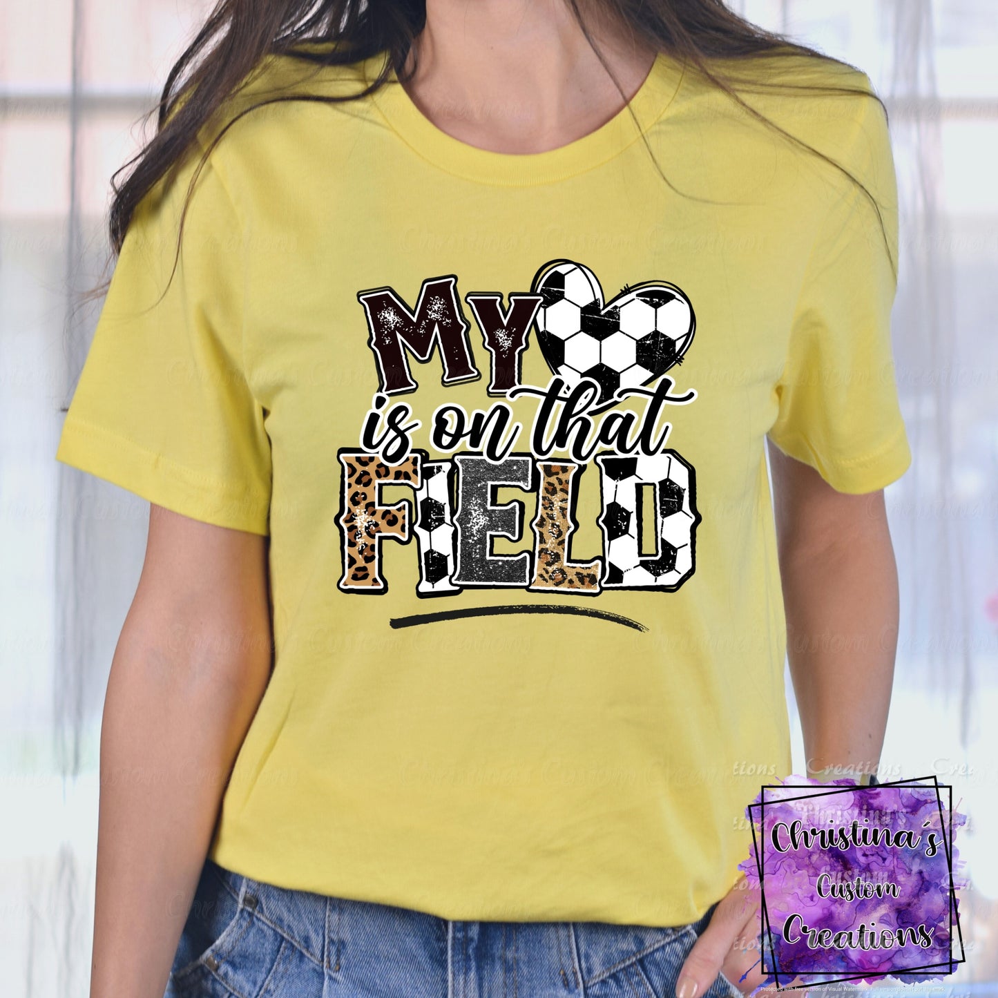 My Heart is on that Field T-Shirt | Trendy Soccer Shirt | Fast Shipping | Super Soft Shirts for Men/Women/Kid's | Bella Canvas