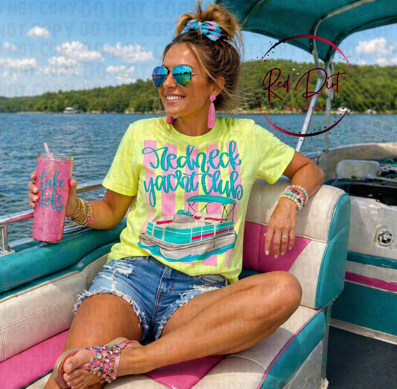 Redneck Yacht Club DTF Transfer, Lake Life Shirt Design, Boat Graphic Tee Transfer, Summer Lake Shirt, Ready to Press Transfer