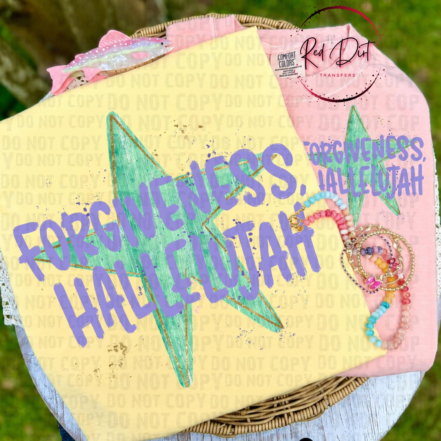 Forgiveness Hallelujah DTF Transfer | Christian Easter Shirt Transfer | Retro Faith Graphic Tee Transfer | Religious Boho DTF Print