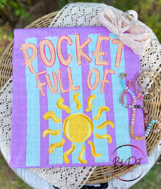 Pocket Full of Sunshine DTF Transfer | Retro Summer Heat Transfer | Sunshine Graphic Transfer | Ready to Press Shirt Transfer | Wholesale DTF