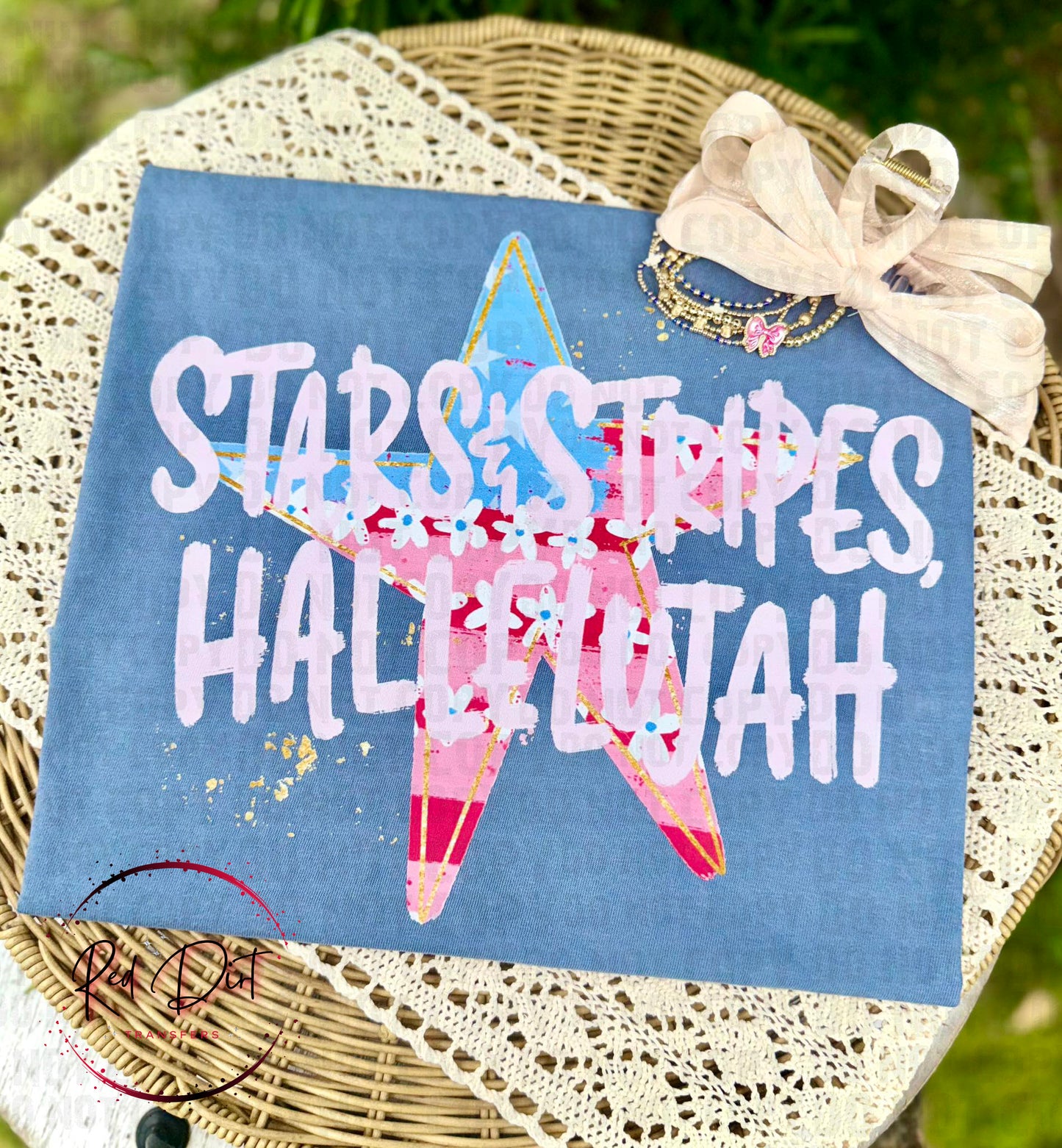 Stars & Stripes Hallelujah DTF Transfer, Patriotic Heat Transfer, Fourth Of July Shirt Transfer, USA Star Transfer, America DTF Design