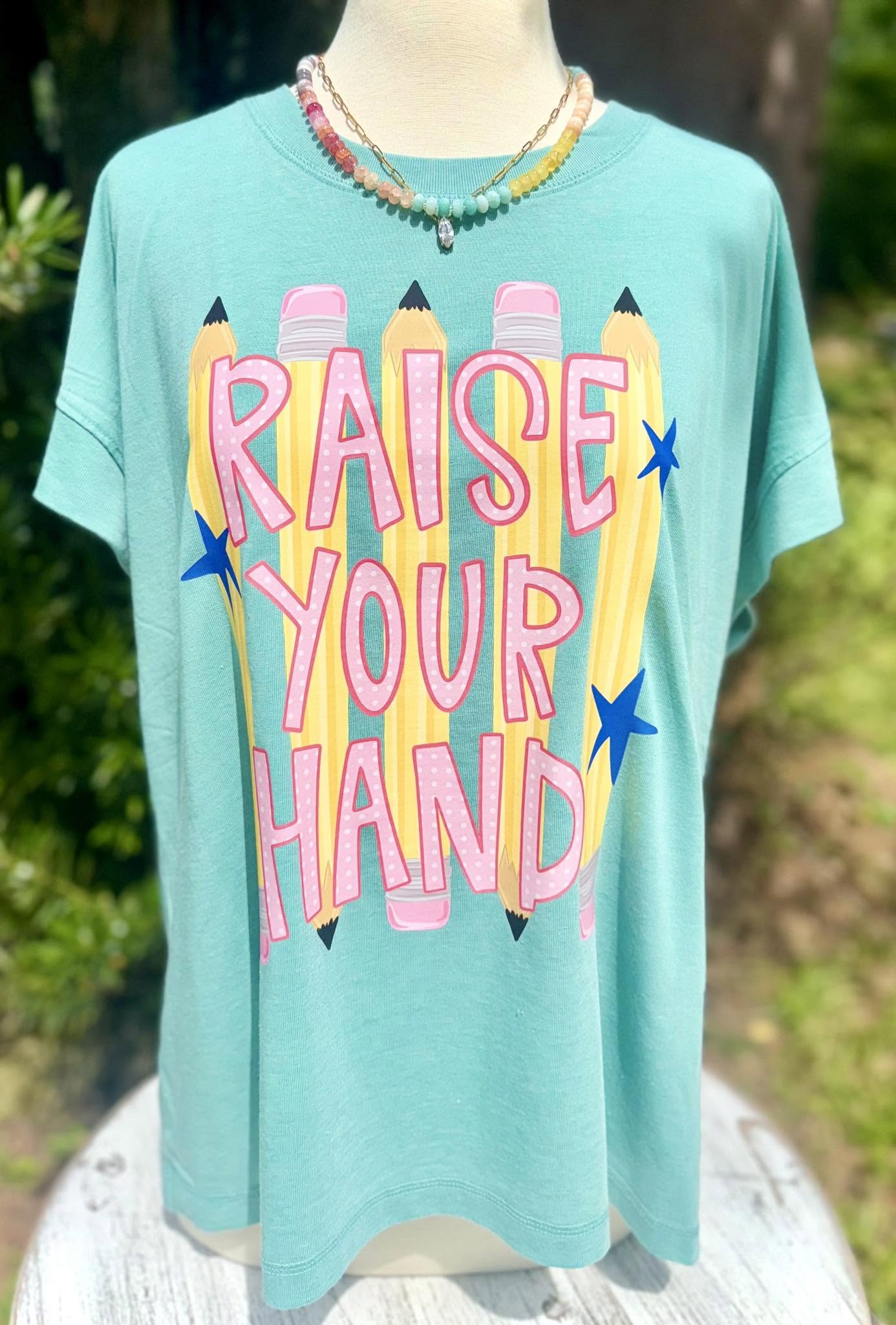Raise Your Hand DTF Transfer, Teacher Heat Transfer, Back To School Shirt Transfer, Pencil Teacher Design, Classroom Educator Transfer