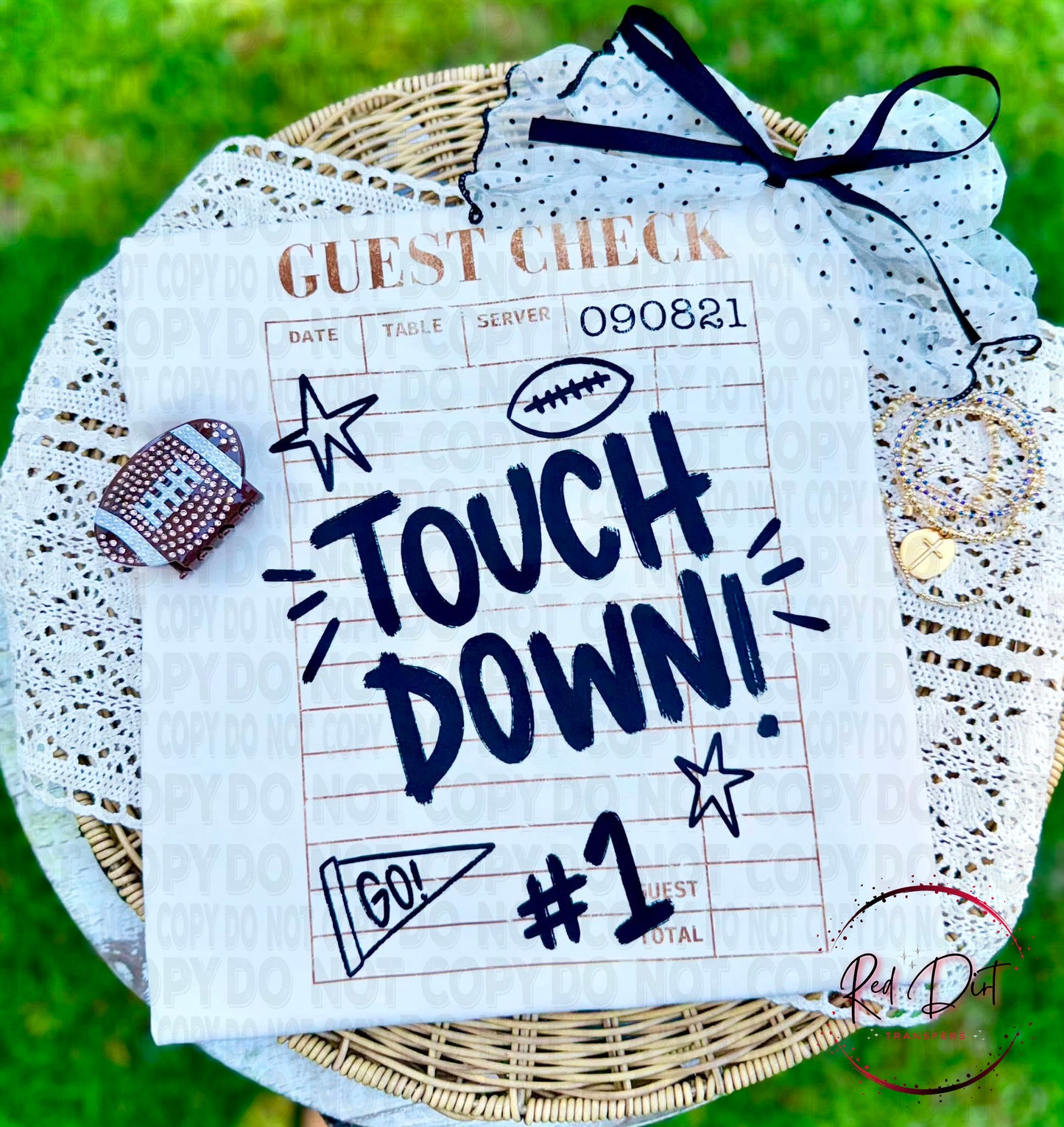 Touch Down #1 DTF Transfer | Football Touchdown Transfer | Game Day Heat Transfer | Ready to Press